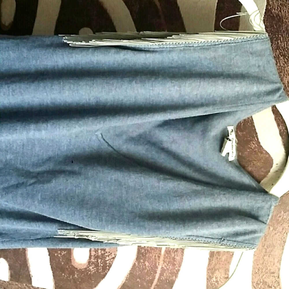 Designer gray tunic sweater dress With Silver Metal Fringe At Armpit